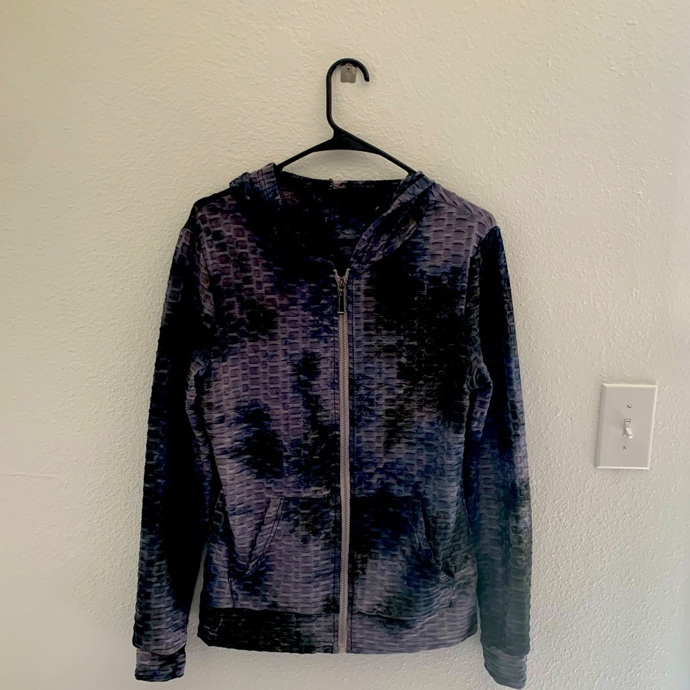 COPY - Women’s Textured, Hoodie- Tie Dye Look in Grey’s,Charcoal.  Size Lg/XLG